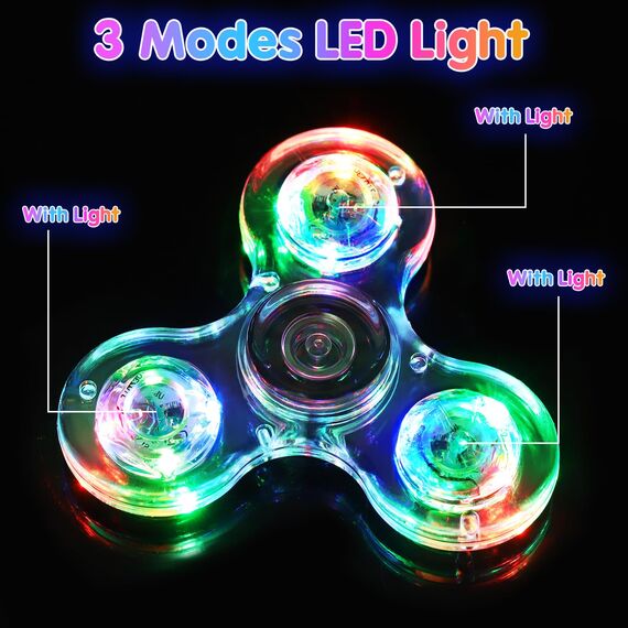 Gigilli Fidget Spinner 2 Pack,Party Favors LED Light Fidget Spinner Spielzeug für Kinder, Stressabbau Anti Angst sensorisches Spielzeug,Valentinstag Ostern Party Taschenfüller Geschenk,Rot & Blau