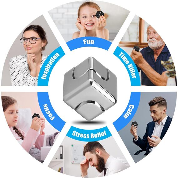 Infinity-Zappelwürfel, 2-in-1-Zappelspielzeug für Kinder und Erwachsene, Zappelblock aus Metall, Büro-Schreibtischspielzeug, Geburtstagsgeschenk zum Stressabbau für Jungen und Mädchen