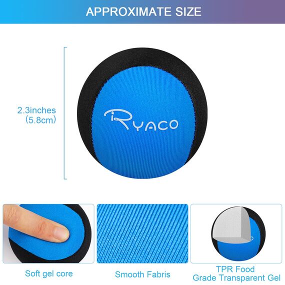 Ryaco Gel Stressball für Erwachsene - Antistressball Mit verschiedenen Stärken und Größen - Anti Stress Bälle für Konzentration - Motivierendes Knetball Spielzeug - Wutball