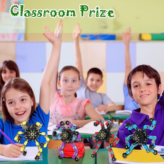 Transformable Fidget Spinner, Robot Finger Toy with Chain, Stress Relief Toy for Adults and Teens (20)