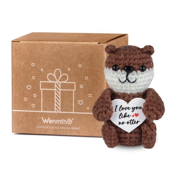 WenmthG Pocket Hug Otter, Gestrickte Fischotter Puppe Mutmacher Geschenk, Positive Kartoffel Ersatz 1 St