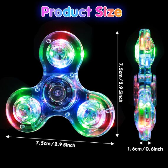 Gigilli Fidget Spinner 2 Pack,Party Favors LED Light Fidget Spinner Spielzeug für Kinder, Stressabbau Anti Angst sensorisches Spielzeug,Dunkelblau & Hellblau