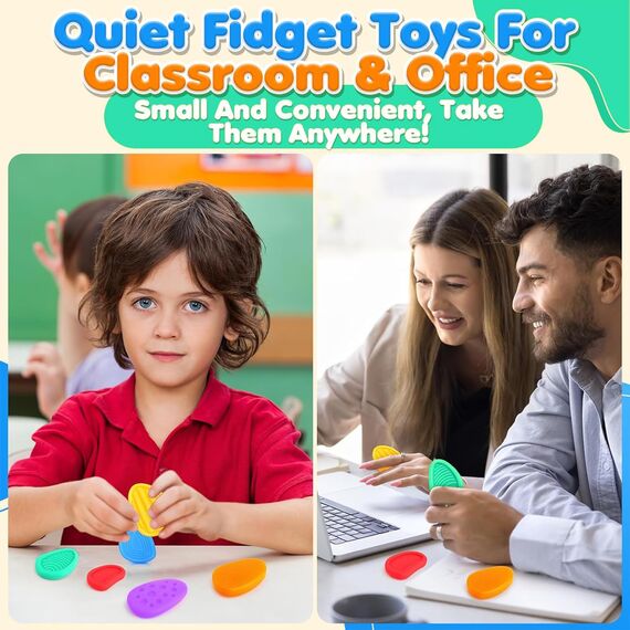 Fidget Toys Sensory Stones, 6 Stück Sensorik Spielzeug Anti Stress Spielzeug Stressabbau Erwachsene Antistress Worry Stone Fidget Toys Kinder für Erwachsene Konzentration Kinder Schüler ADHS Autismus