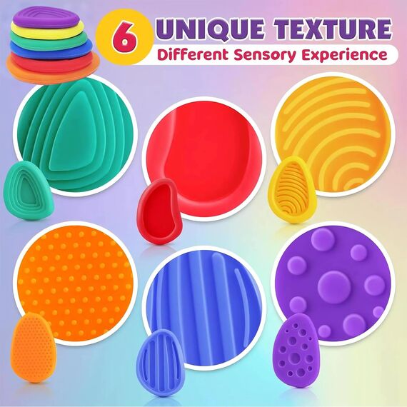 Fidget Toys Sensory Stones, 6 Stück Sensorik Spielzeug Anti Stress Spielzeug Stressabbau Erwachsene Antistress Worry Stone Fidget Toys Kinder für Erwachsene Konzentration Kinder Schüler ADHS Autismus