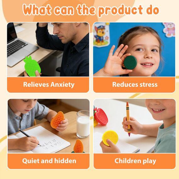 6 Stück Fidget Toys Sensory Stones, Stressabbau Erwachsene Sensorische Stone, Sensorik Spielzeug, Stressberuhigendes Spielzeug für Stress, Angst, Adhs und Autismus