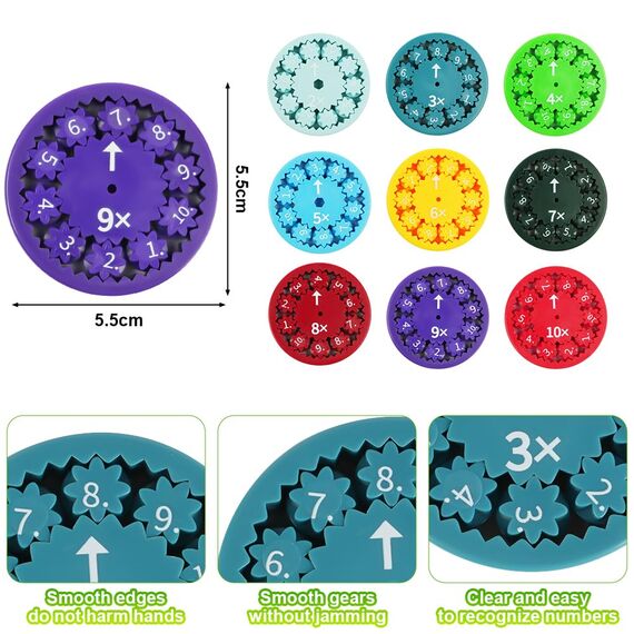 AUAUY 18 Stück Math Fidget Spinners, Zahlen Fidget Spinner Spielzeug, Lindert Stress Zappel Lernspiel Spielzeug, Additions Subtraktions Multiplikations und Divisions Mathe Lernspiele Zappel Spielzeug