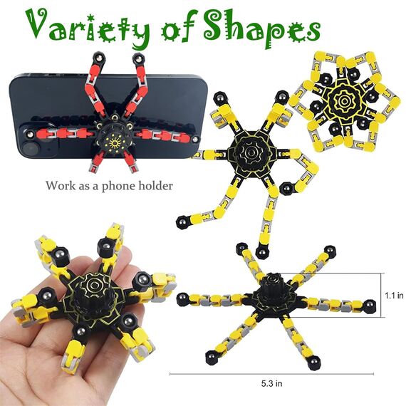 Transformable Fidget Spinner, Robot Finger Toy with Chain, Stress Relief Toy for Adults and Teens (20)