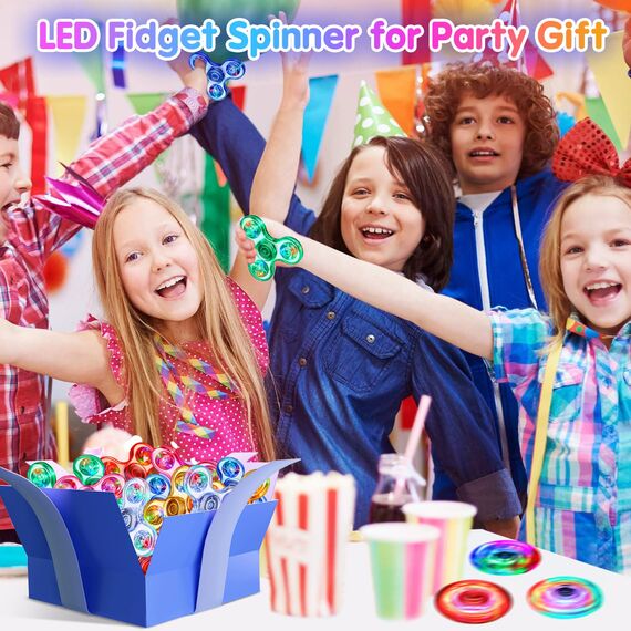 Gigilli Fidget Spinner 2 Pack,Party Favors LED Light Fidget Spinner Spielzeug für Kinder, Stressabbau Anti Angst sensorisches Spielzeug,Valentinstag Ostern Party Taschenfüller Geschenk,Rot & Blau