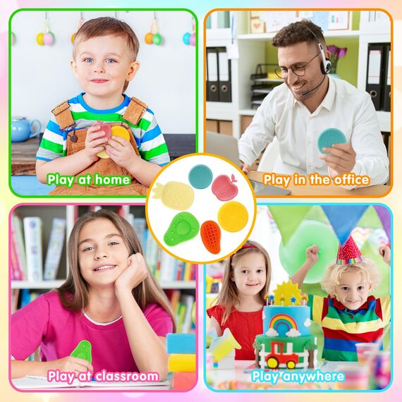 12 Stück Obst Fidget Toys Sensory Stones Sensorik Spielzeug Anti Stress Kinder Sensorisches Spielzeug, Sensory Worry Stone Toys Stressabbau, Fidget Toy Autism