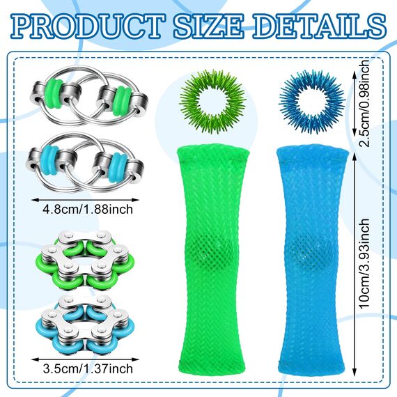 Fidget Toys ADHD Toys,8 Stück ADHS Spielzeug Fidget Toys Anti Stress Spielzeug,Tangle Fidget Toy für Kinder Erwachsene Fidget Toys for Anti Angst Geschenke