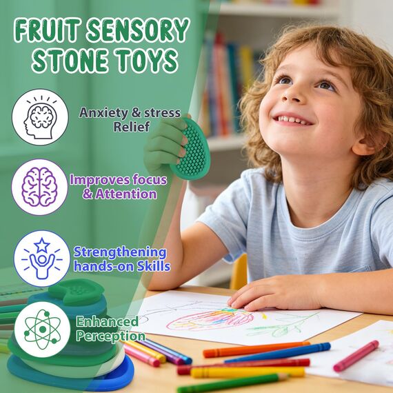 8 Stück Fidget Toys Sensory Stones, Stressabbau Erwachsene Sensorische Stone, Sensorik Spielzeug, Stressberuhigendes Spielzeug für Stress, Angst, Adhs und Autismus