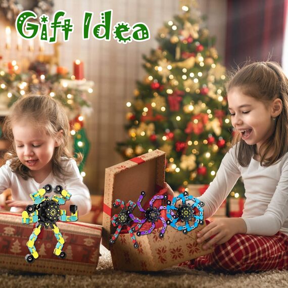 Transformable Fidget Spinner, Robot Finger Toy with Chain, Stress Relief Toy for Adults and Teens (20)