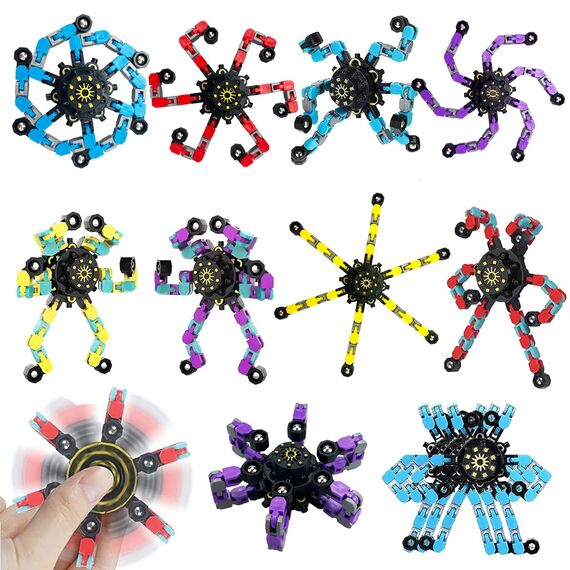 Transformable Fidget Spinner, Robot Finger Toy with Chain, Stress Relief Toy for Adults and Teens (20)