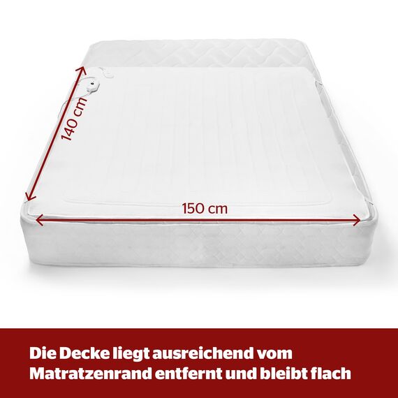 Silentnight Comfort Control Wärmeunterbett 140x150cm | Heizdecke Bett mit 3 Heizstufen, Ultraschnelles, Aufheizen Elastische Bander Waschmaschinen Waschbar | Heizunterlage Bett Heizmatte | 140x150cm
