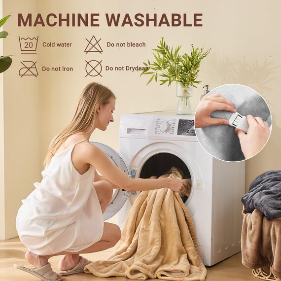 Qieryun Heizdecke Mit Abschaltautomatik, Heizdecke 130x180CM 10 Heizstufen und 8h Auto-Off Gürtel Überhitzungsschutz, Flanell-Bezug maschinenwaschbar, Heißdecken für Schlafzimmer, Wohnzimmer, Büro