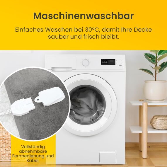 Cosi Home Heizdecke 180x130 cm - Elektrische Wärmedecke mit Abschaltautomatik, Überhitzungsschutz, Waschbar, Kuscheliges Sherpa & Fleece, 10 Heizstufen mit digitaler Fernbedienung - Grau
