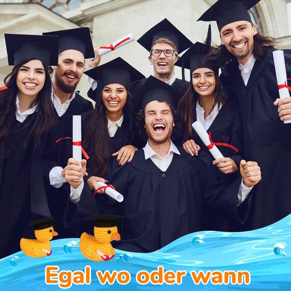 WenmthG Glücksbringer Prüfung, Akademiker Ente mit Diplom und Doktorhut, Pocket Hug Glückliche Ente Positive Geschenke - 1 St