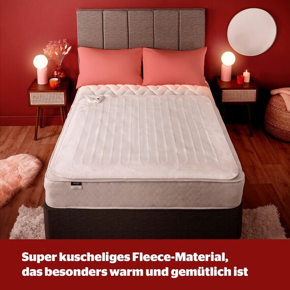 Silentnight Comfort Control Wärmeunterbett 150x160cm | Heizdecke Bett mit 3 Heizstufen, Ultraschnelles, Aufheizen Elastische Bander Waschmaschinen Waschbar | Heizunterlage Bett Heizmatte | 150x160cm