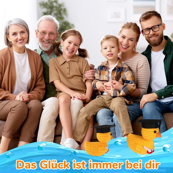 WenmthG Glücksbringer Prüfung, Akademiker Ente mit Diplom und Doktorhut, Pocket Hug Glückliche Ente Positive Geschenke - 1 St