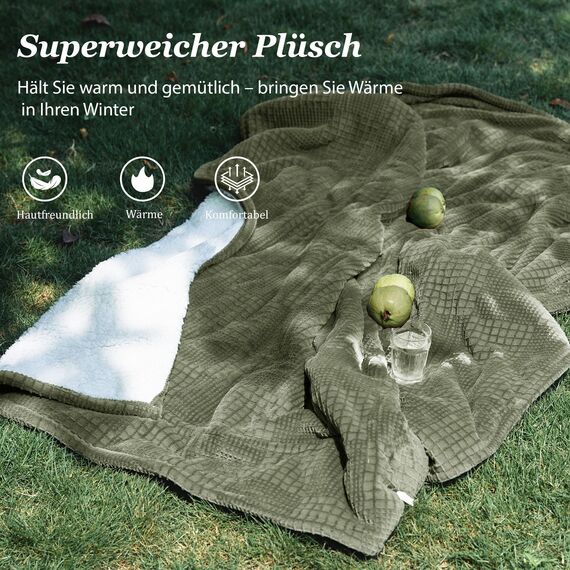 Texciting heizdecke 130X160 cm-Wärmedecke heizdecke mit 9 Heizstufen-10 Stunden Auto Off Überhitzungsschutz Maschinenwaschbar (Graugrün)