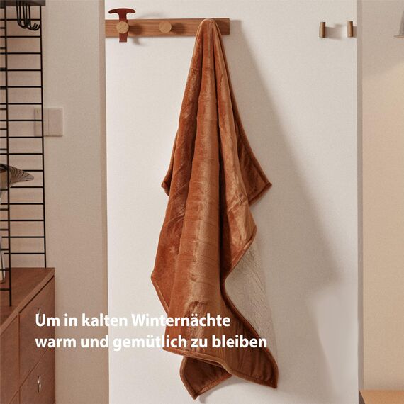 GOTCOZY Heizdecke 130x180 cm - Weicher seidiger Plüsch Wärmedecke Heizdecke 6 Heizstufen und 10 Stunden Auto-Off-Timer Überhitzungsschutz Kuscheldecke für Bett&Büro Waschbar(Kekse)