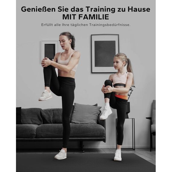 HAPBEAR Extra Groß Breit Sportmatte Fitnessmatte Gymnastikmatte rutschfest-Yogamatte 366 cm x 183 cm x 8 mm Dicke, Hoher Dichte Ultra Haltbar PVC,Trainingsmatten mit Fitnessbänder, Schuhfreundlich