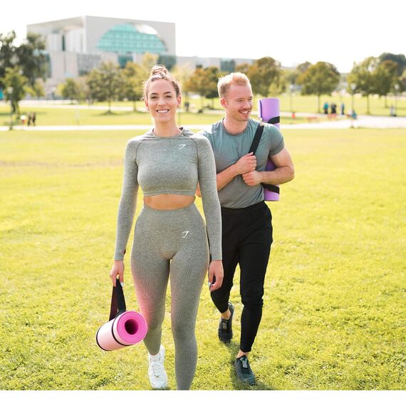 NEOLYMP Yogamatte rutschfest mit Tragegurt und Übungen - leichte Yogamatte dünn, umweltfreundliche Gymnastikmatte, Sportmatte, Turnmatte, Yoga Starter-Set