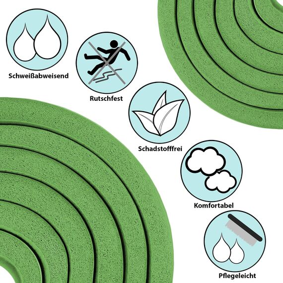 ALPIDEX Yogamatte 183 x 60 x 0.8 cm Phthalatfreie Fitness Matte E-Book Tragegurt rutschfest Gymnastik Turnen Pilates Sport Physio HIIT Yoga Trainingsmatte Isomatte Hautfreundlich, Lime
