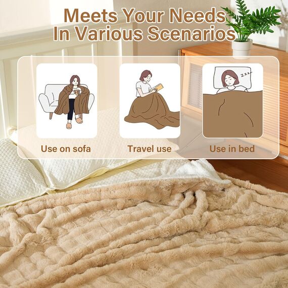 PROALLER wärmedecke 160x130CM, 10 Stufen & 1-9H Timer Auto-Aus, Maschinengängig, Weiches Sherpa Vollkörperwärmung, Sofasitzkissen Bett Büro Verwendung, Heizdecke mit Abschaltautomatik