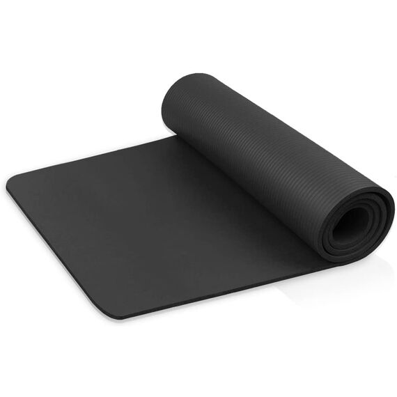 diMio XL Komfort-Gymnastikmatte Yogamatte in 185x90x1.5cm mit Tragegurt Phtalatfrei + SGS-geprüft (Schwarz., 185 x 90 x 1.5 cm (XL))