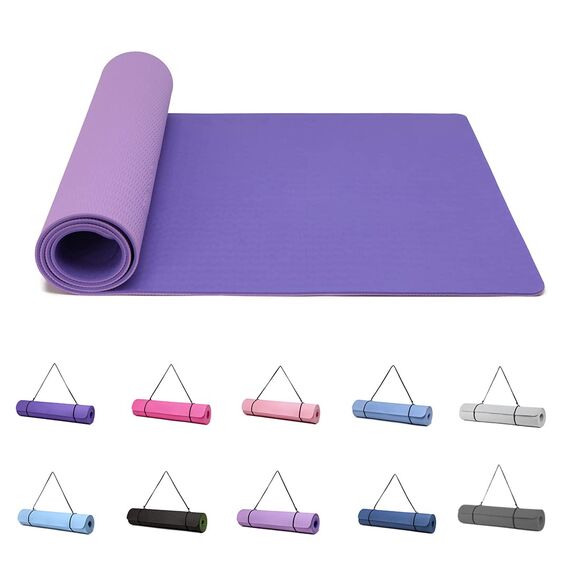 Good Nite Yogamatten Für Frauen Rutschfeste Strukturierte Oberflächen Gymnastikmatte Yoga Matte Dicke 6 mm 10 mm Mit Tragegurt Tpe-Übungsmatte Für Yoga Pilates Gymnastik (183X61cm)