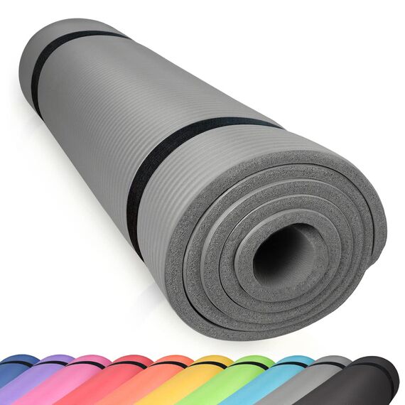 diMio XXL Komfort-Gymnastikmatte Yogamatte in 185x90x1.5cm mit Tragegurt Phtalatfrei + SGS-geprüft (Urban Grey, 185 x 90 x 1.5 cm (XL))