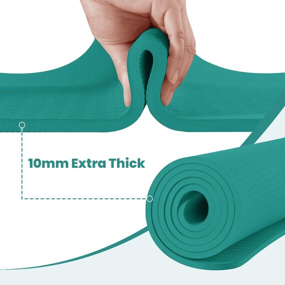 Good Nite Yogamatten Für Frauen Rutschfeste Strukturierte Oberflächen Gymnastikmatte Yoga Matte Dicke 10 mm Mit Tragegurt Tpe-Übungsmatte Für Yoga Pilates Gymnastik (183X61cm)