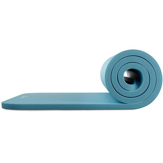 Hop-Sport Gymnastikmatte 190 x 60 cm x 2 cm, Sportmatte - gelenkschonend & rutschfest, Fitnessmatte aus NBR-Schaumstoff - extra-dick + Tragegurt- BLUE MIST