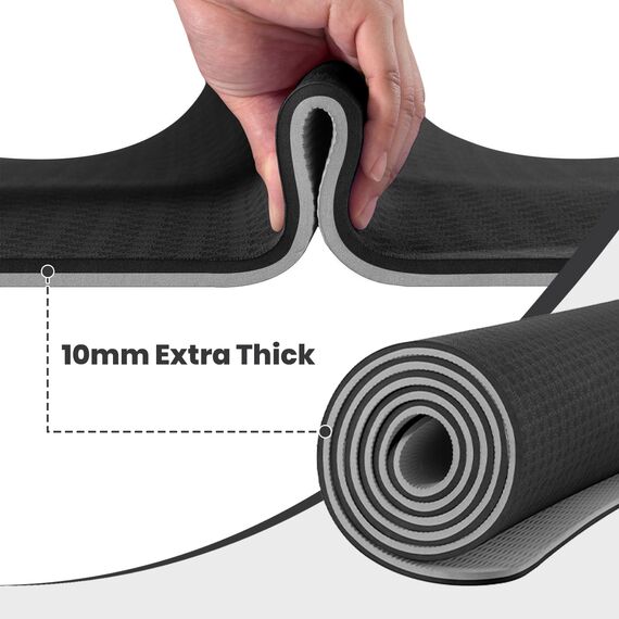 Good Nite Yogamatten Für Frauen Rutschfeste Strukturierte Oberflächen Gymnastikmatte Yoga Matte Dicke 10 mm Mit Tragegurt Tpe-Übungsmatte Für Yoga Pilates Gymnastik (183X61cm)
