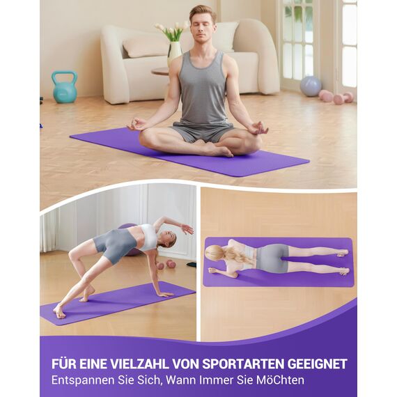 Good Nite Yogamatten Für Frauen Rutschfeste Strukturierte Oberflächen Gymnastikmatte Yoga Matte Dicke 6 mm 10 mm Mit Tragegurt Tpe-Übungsmatte Für Yoga Pilates Gymnastik (183X61cm)