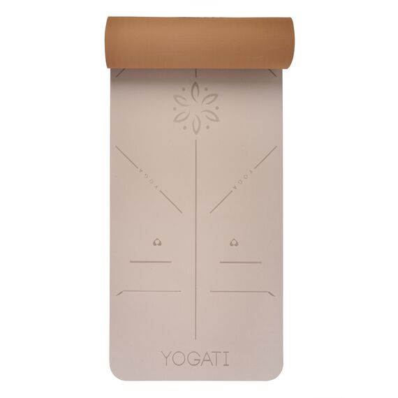 YOGATI Yogamatte rutschfest Schadstofffrei, mit Tragegurt. Yoga Matte mit Ausrichtungslinien. Ideal Yogamatten als Gymnastikmatte, Sportmatte, Fitnessmatte, Jogamatte - Yoga mat