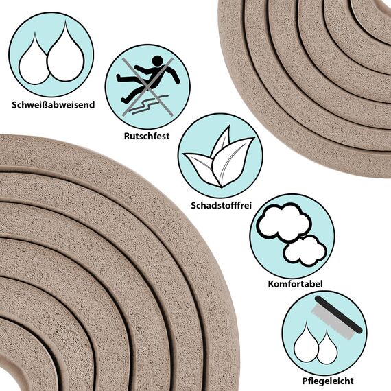 ALPIDEX Yogamatte 183 x 60 x 0.8 cm Phthalatfreie Fitness Matte E-Book Tragegurt rutschfest Gymnastik Turnen Pilates Sport Physio HIIT Yoga Trainingsmatte Isomatte Hautfreundlich, Cream