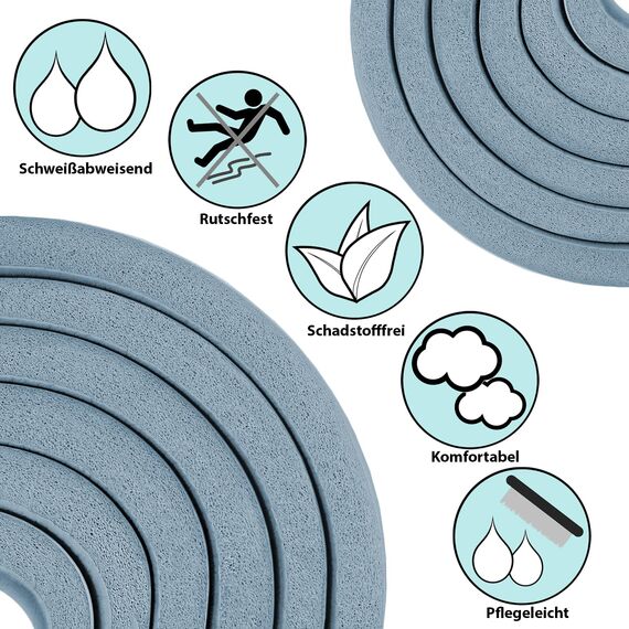 ALPIDEX Yogamatte 183 x 60 x 0.8 cm Phthalatfreie Fitness Matte E-Book Tragegurt rutschfest Gymnastik Turnen Pilates Sport Physio HIIT Yoga Trainingsmatte Isomatte Hautfreundlich, Ice Blue