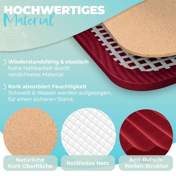 KESSER Yogamatte Set Rutschfest faltbar –TPE Gymnastikmatte, Trainingsmatte für Sport | Gymnastik dünn | Yoga - Fitness - Pilates Set Bodenschutzmatte + Tasche + dicker Tragegurt + Übungsheft, faltbar