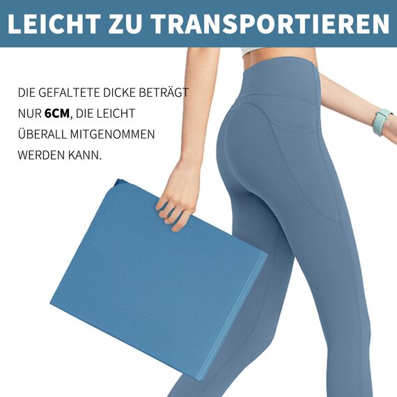 Good Nite Klappbare Yogamatte rutschfest Tragbare Fitnessmatte Faltbar Leicht Gymnastikmatte Pilates Sport Reiseyogamatte 183 x 61 x 0.6 cm (Marine)