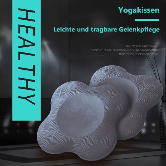 Yoga Kniekissen Rutschfeste KnieschüTzer Pilates Matte zum Schutz Von Knien, Ellbogen, Handgelenken… Grau