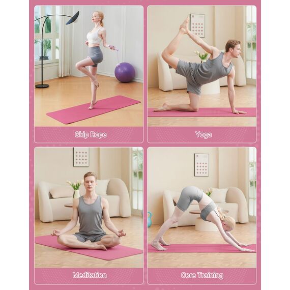 Good Nite Gymnastikmatte Yogamatte Fitnessmatte Rutschfest Trainingsmatte Sport Turn Matten Pilates Matte Bodenturnmatte Mit Tragegurt 183 x 61 x 0.6 cm (Pflaume)