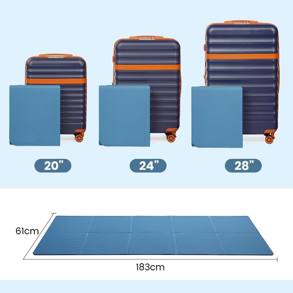 Good Nite Klappbare Yogamatte rutschfest Tragbare Fitnessmatte Faltbar Leicht Gymnastikmatte Pilates Sport Reiseyogamatte 183 x 61 x 0.6 cm (Marine)