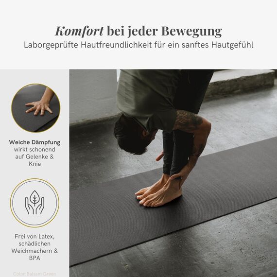 Lotuscrafts® Yoga Matte Rutschfest, 183 x 61 x 0,5 cm, Leichte Fitnessmatte auch als Gymnastikmatte, Sportmatte - Hautfreundlich & Schadstoffgeprüft
