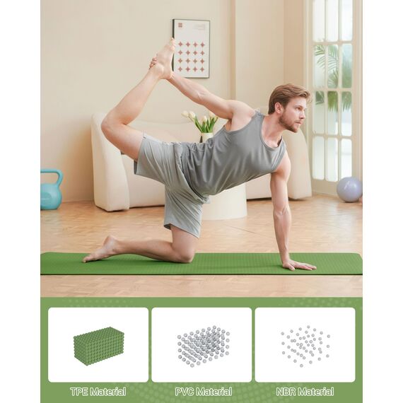 Good Nite Gymnastikmatte Yogamatte Fitnessmatte Rutschfest Trainingsmatte Sport Turn Matten Pilates Matte Bodenturnmatte Mit Tragegurt 183 x 61 x 0.6 cm (Grün/Schwarz)