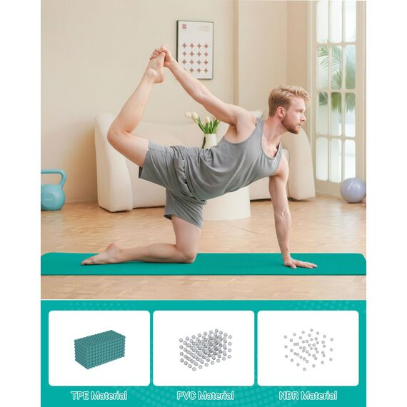 Good Nite Gymnastikmatte Yogamatte Fitnessmatte Rutschfest Trainingsmatte Sport Turn Matten Pilates Matte Bodenturnmatte Mit Tragegurt 183 x 61 x 0.6 cm (Türkis)