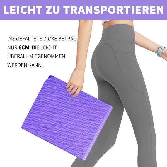 Good Nite Klappbare Yogamatte rutschfest Tragbare Fitnessmatte Faltbar Leicht Gymnastikmatte Pilates Sport Reiseyogamatte 183 x 61 x 0.6 cm (Lila)