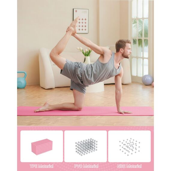 Good Nite Gymnastikmatte Yogamatte Fitnessmatte Rutschfest Trainingsmatte Sport Turn Matten Pilates Matte Bodenturnmatte Mit Tragegurt 183 x 61 x 0.6 cm (Rosa)