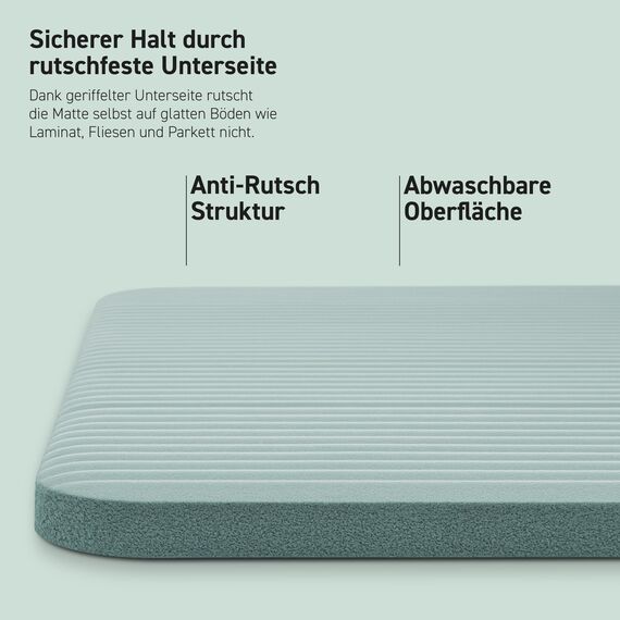 MSPORTS Gymnastikmatte Premium inkl. Tragegurt + Übungsposter + Workout App I Hautfreundliche Fitnessmatte 190 x 100 x 1,5 cm - Steingrau - Phthalatfreie Yogamatte